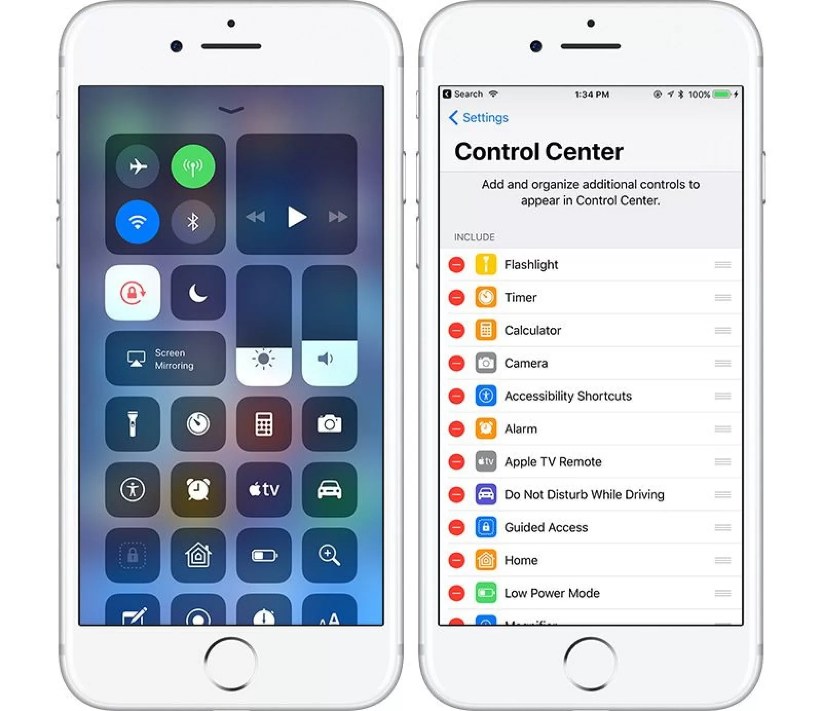 Control Center در iOS 11