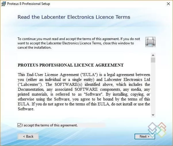 توافقنامه بین شرکت Labcenter و کاربران نرم افزار